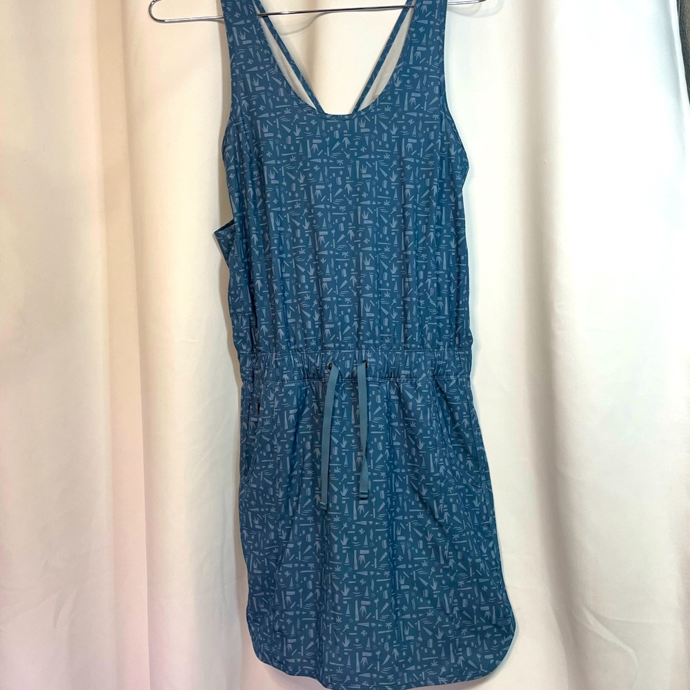 Patagonia Fleetwith Dress Crossback Swamp Stamp Pigeon Blue Pockets sz S